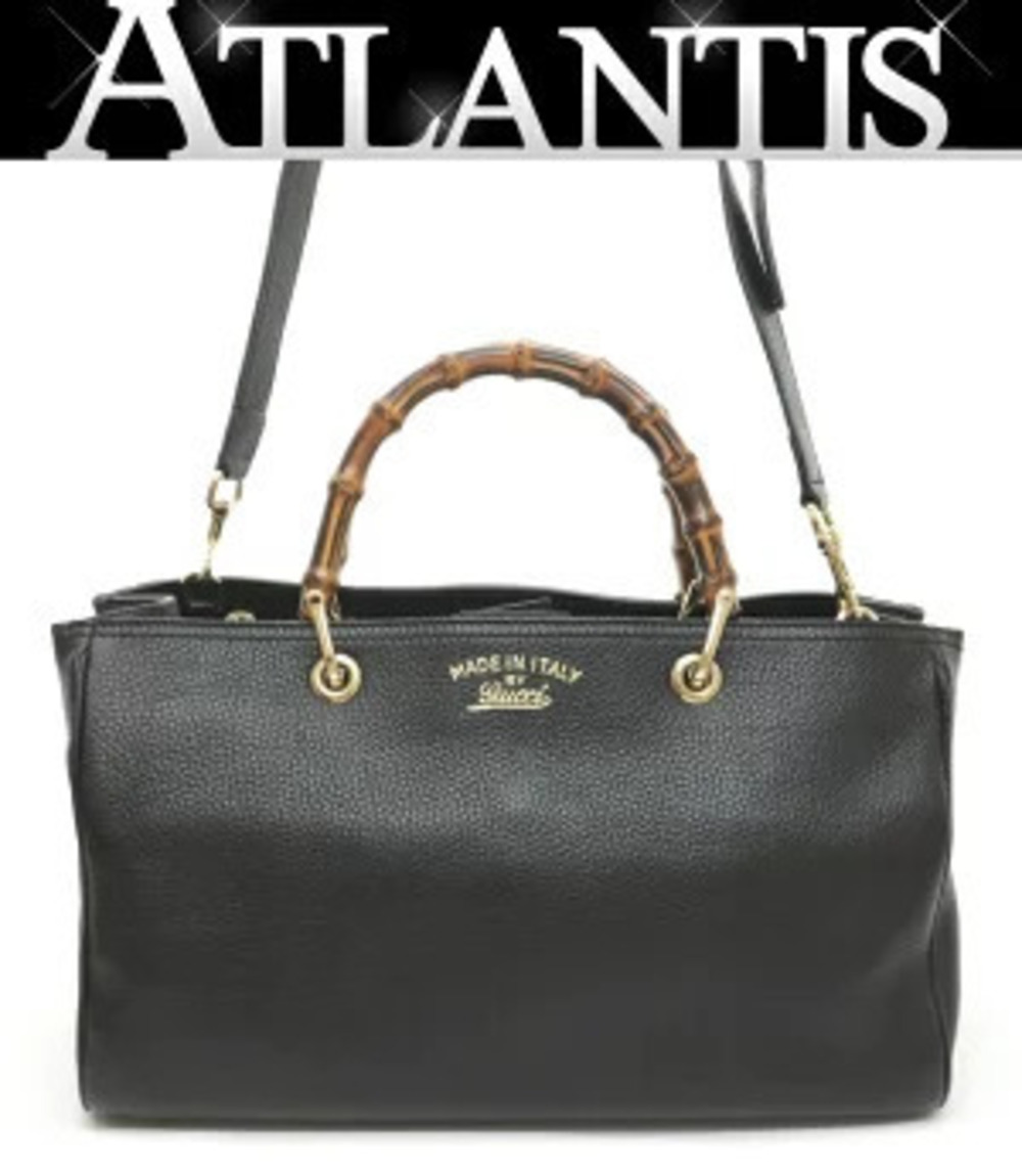 Gucci Bamboo Handbag Leather Black
